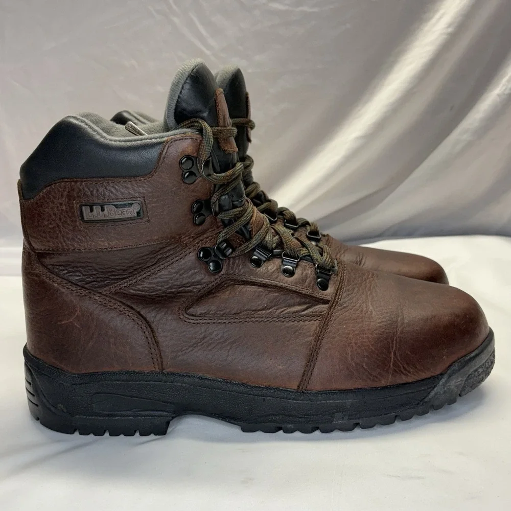 LL Bean Men's 11.5 M Brown Leather Hiking Boot Gore-tex Vibram Knife Edge